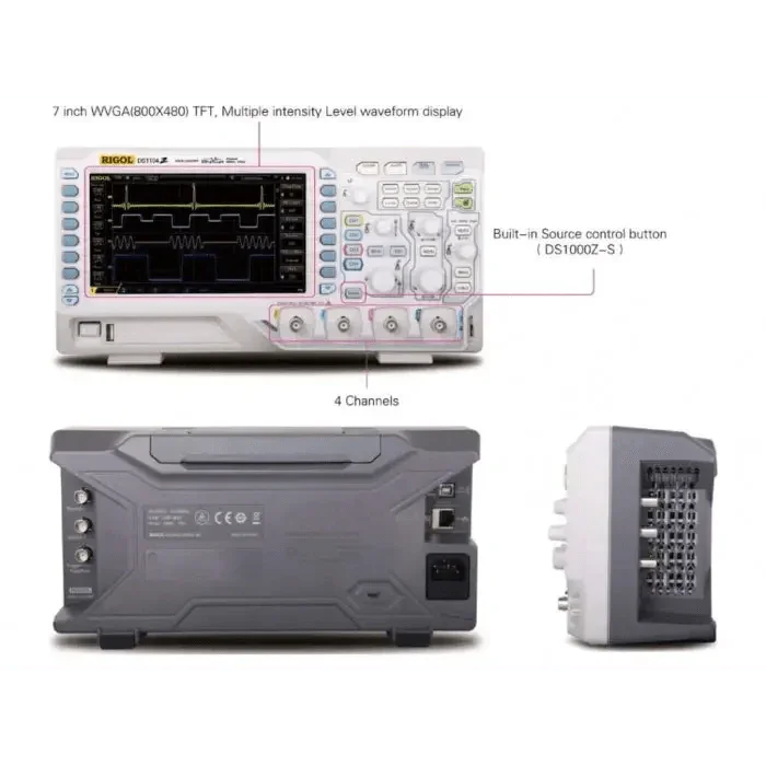 Rigol DS1054Z digital oscilloscope with four channels, 50 MHz bandwidth, and 24 Mpts memory for electronic testing.