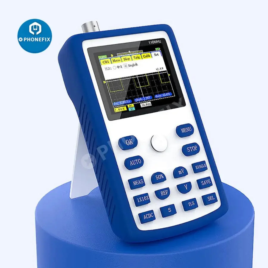 FNIRSI-1C15 professional digital oscilloscope with waveform storage, shown with front panel and display screen.