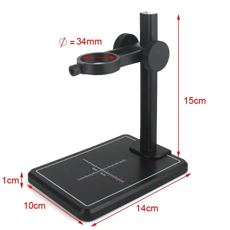 USB digital microscope endoscope by PHONEFIX showing close-up view with adjustable magnification from 1000X to 1600X.