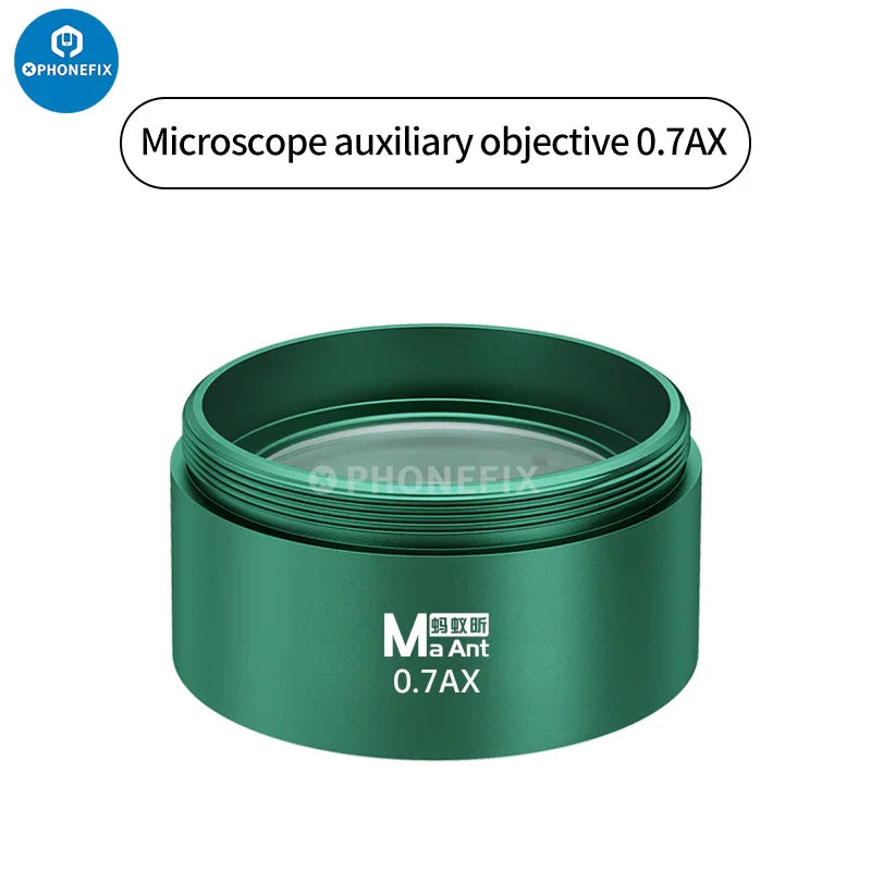 Phonefix 6.5-58X trinocular stereo microscope with HD 4K camera and CTV lens, featuring adjustable eyepieces and focus controls.