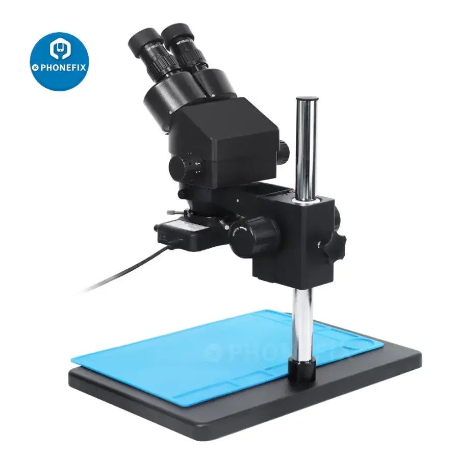 PhoneFix 3.5X-90X Binocular Stereo Microscope with 56 adjustable LED lights for detailed magnified viewing.