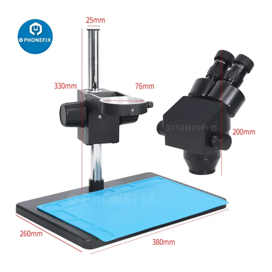 PHONEFIX 3.5X-90X Binocular Stereo Microscope with 56 adjustable LED lights for detailed viewing of small objects and specimens.