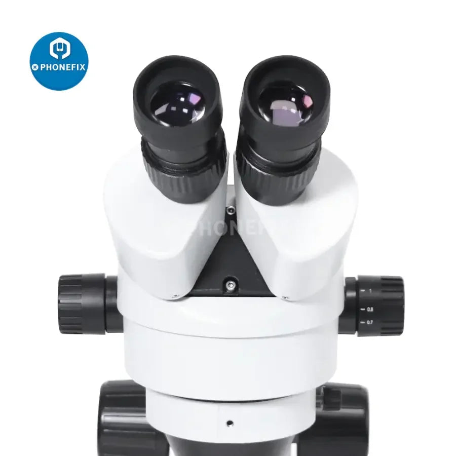 PHONEFIX 3.5X-90X Binocular Stereo Microscope with 56 adjustable LED lights for detailed viewing and inspection.