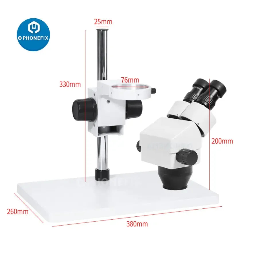 PHONEFIX 3.5X-90X Binocular Stereo Microscope with 56 adjustable LED lights for detailed magnified viewing.