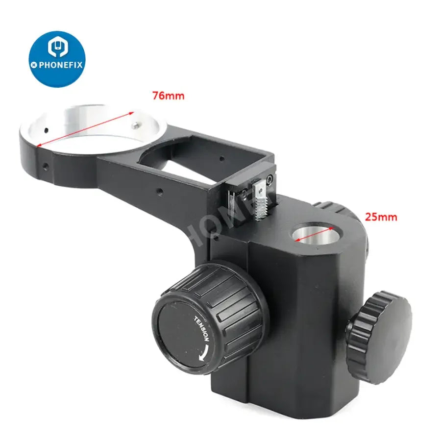 PhoneFix 3.5X-90X trinocular stereo microscope with LED lighting and mat, designed for detailed soldering inspections.