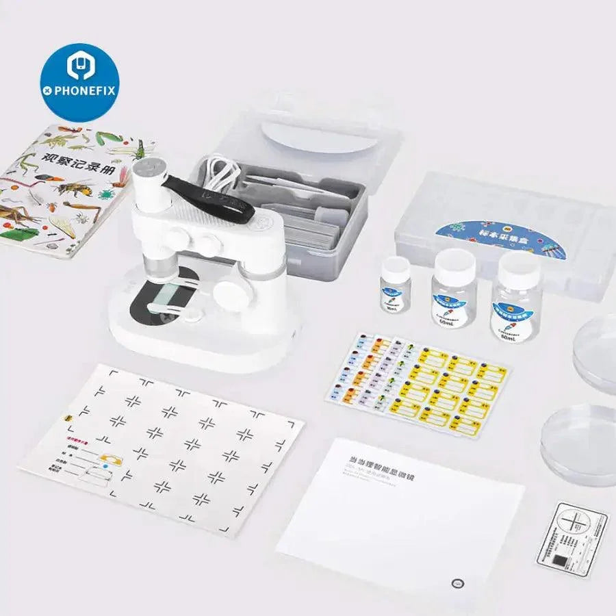 PhoneFix DDL Digital Smart Microscope with WiFi, 1X-400X magnification, electric microscope for detailed viewing and connectivity.