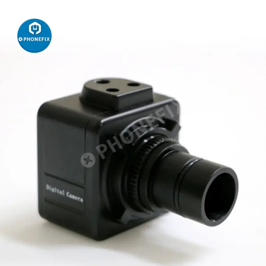 PHONEFIX 5MP CMOS USB digital microscope with electronic eyepiece for industrial inspection and detailed imaging.