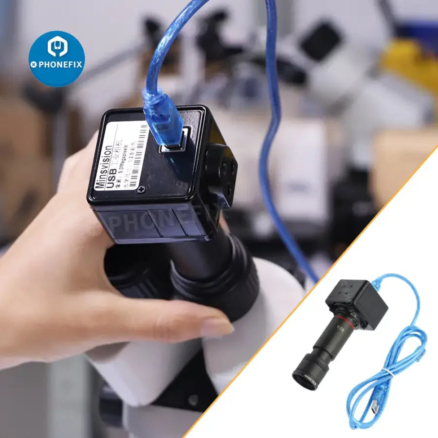 PhoneFix C-Mount Lens Adapter for microscopes with 23.2mm and 30/30.5mm rings, compatible with CCD cameras, for electric microscopes.