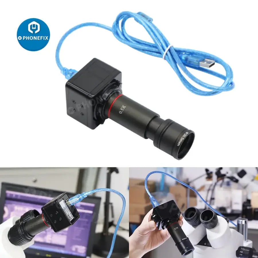 PhoneFix C-Mount lens adapter for electric microscopes, 23.2mm and 30/30.5mm rings for CCD camera compatibility.