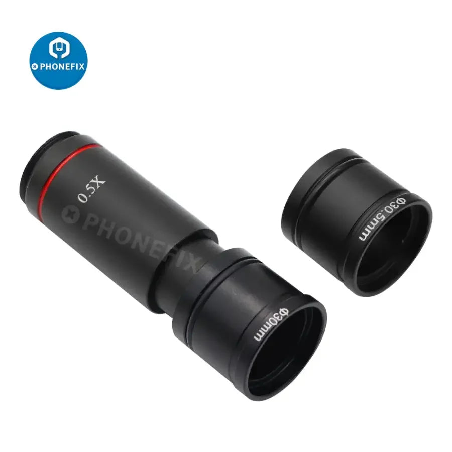 PhoneFix C-Mount Lens Adapter for Microscope CCD Camera, 23.2mm and 30/30.5mm rings, compatible with electric microscopes.