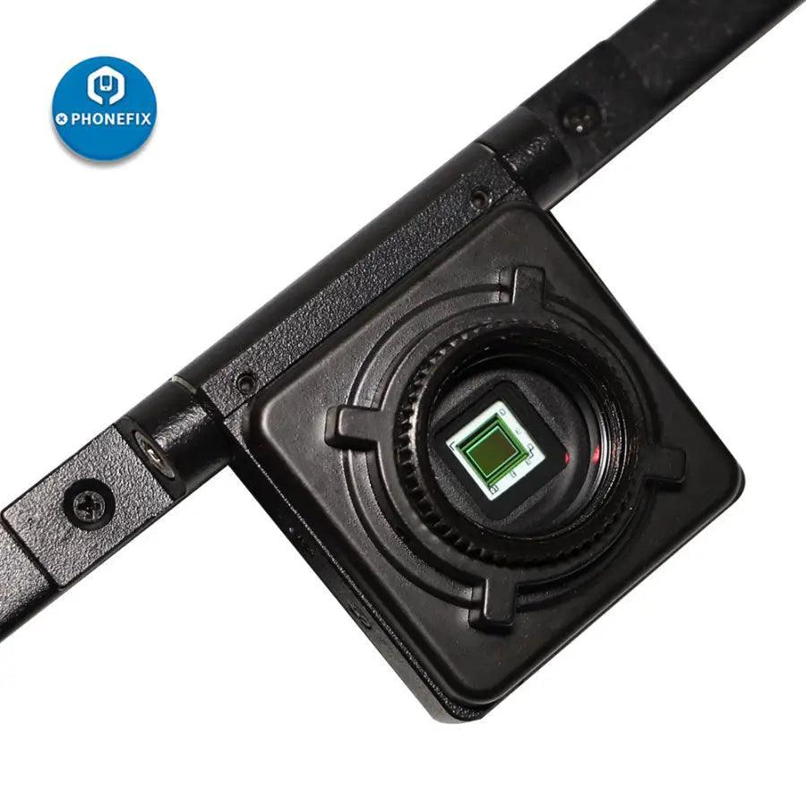 Integrated PHONEFIX trinocular stereo white microscope with LCD display screen, electric microscope for detailed viewing.