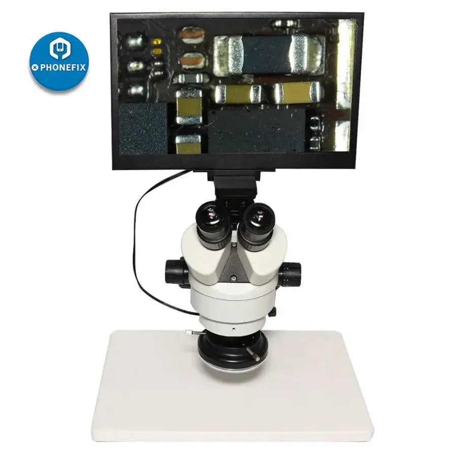 PHONEFIX integrated trinocular stereo white microscope with LCD display screen, electric microscope for detailed scientific observation