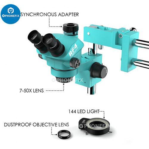 RF-7050 Trinocular Stereo Microscope with 4K Full HD camera, electric microscope for detailed scientific observation.