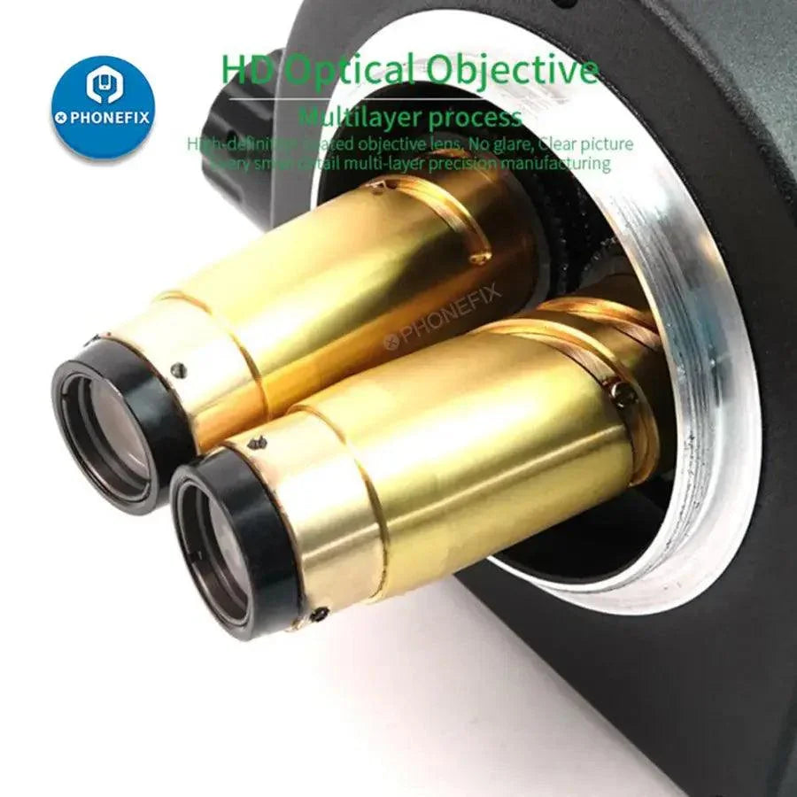 Microscope stéréo trinoculaire RELIFE RL-M3T-B1 pour le soudage de circuits imprimés, microscope électrique de PHONEFIX avec oculaires réglables.