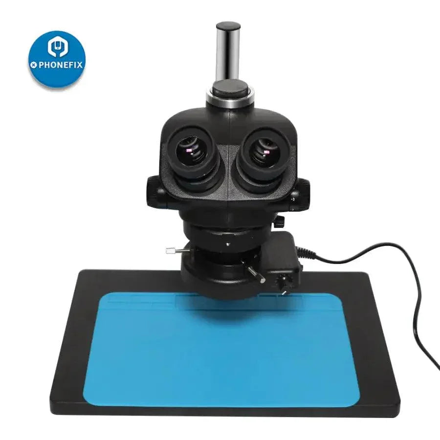 PHONEFIX 7X-45X trinocular stereo microscope with 38MP HDMI camera for detailed magnified viewing of small objects.