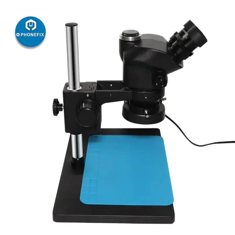PHONEFIX 7X-45X trinocular stereo microscope with 38MP HDMI camera for detailed electric microscopy viewing and imaging.
