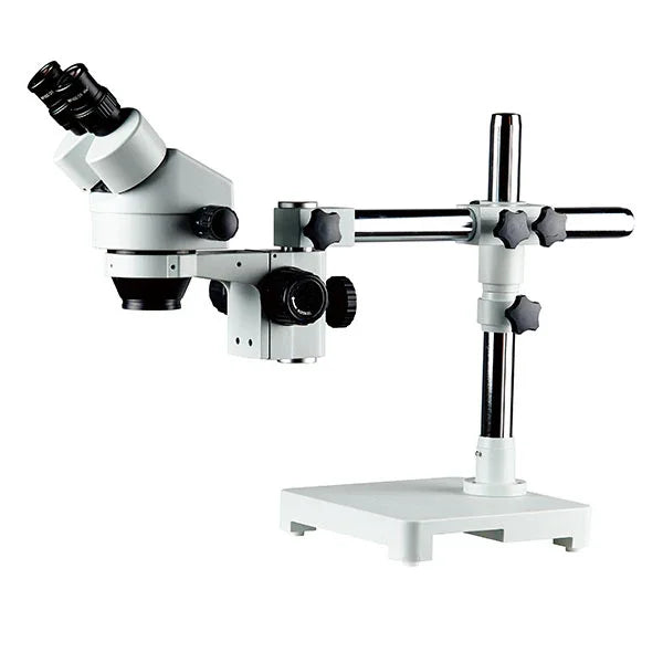 Phonefix double-arm boom stereo zoom trinocular microscope for PCB soldering, electric microscope with detailed viewing capabilities.