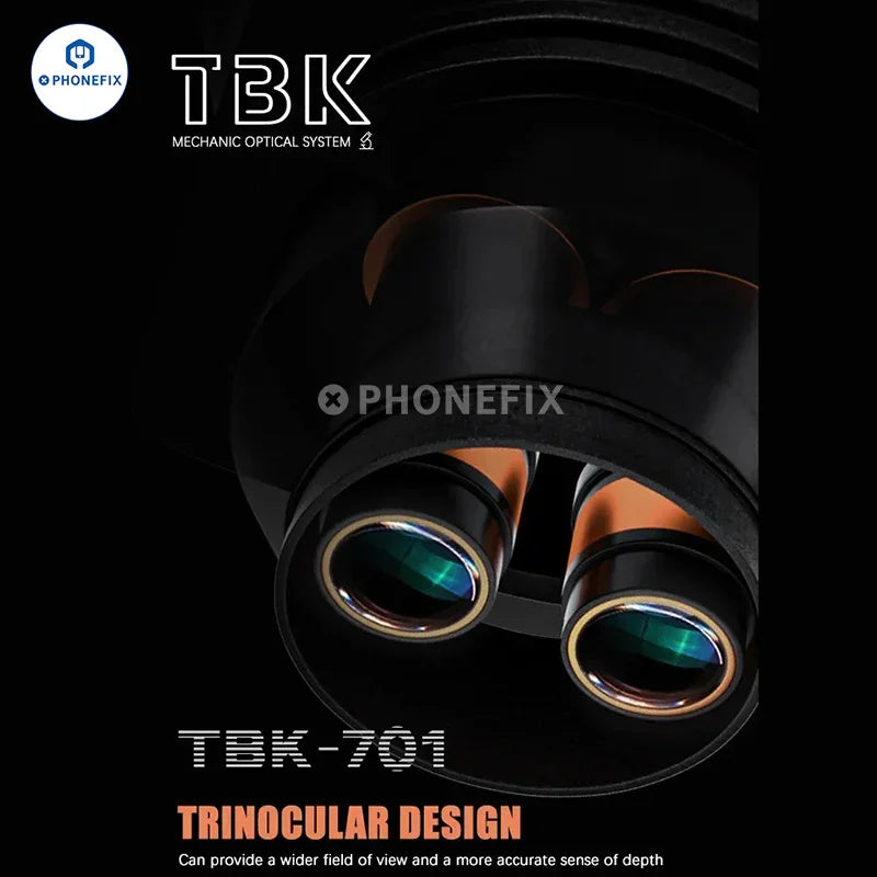 Electric TBK 701 Trinocular Stereo Microscope with 48MP camera and HD screen, used for detailed scientific observation.
