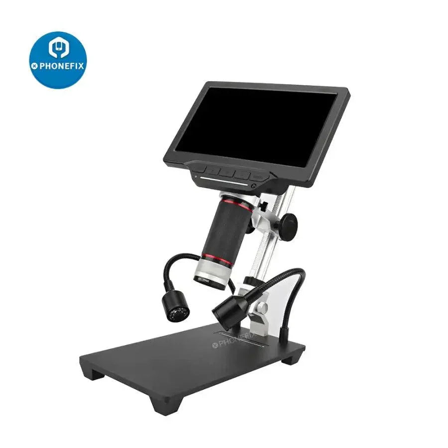 Electric digital microscope with 7-inch HD LCD screen, ideal for soldering repair, by PHONEFIX.