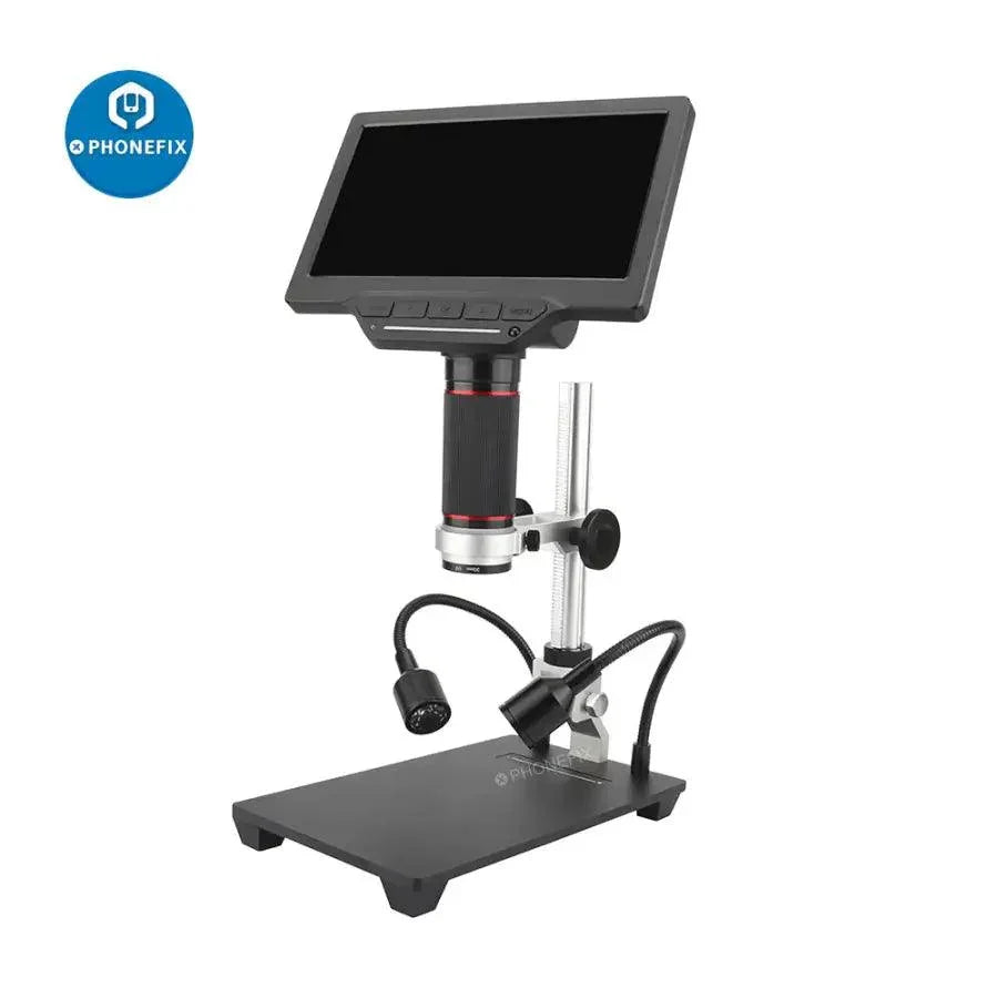 PHONEFIX 1000X digital microscope with 7-inch HD LCD screen, ideal for soldering repair and electronic inspections.