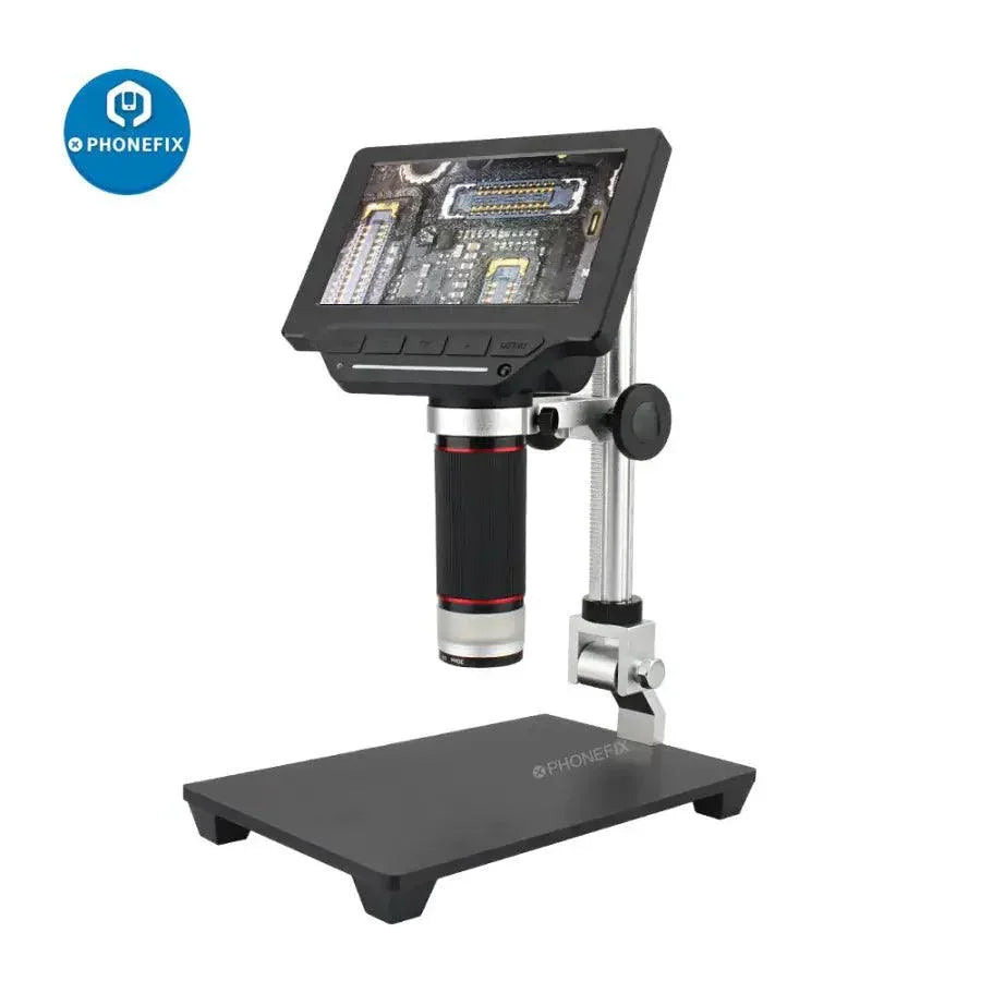 Electric microscope with 7-inch HD LCD screen, 1000X magnification, for soldering repair, by PHONEFIX.