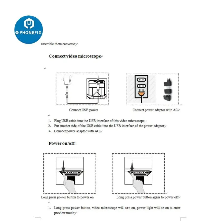PHONEFIX 1000X digital microscope with 7-inch HD LCD screen for detailed soldering and repair inspections.