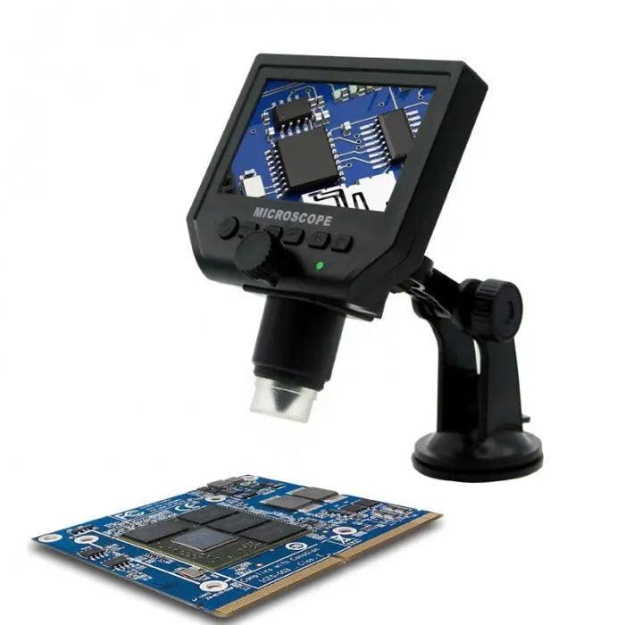 PHONEFIX 3.6MP 600X HD digital electronic microscope with 4.3-inch LCD display, ideal for detailed microscopic observation.