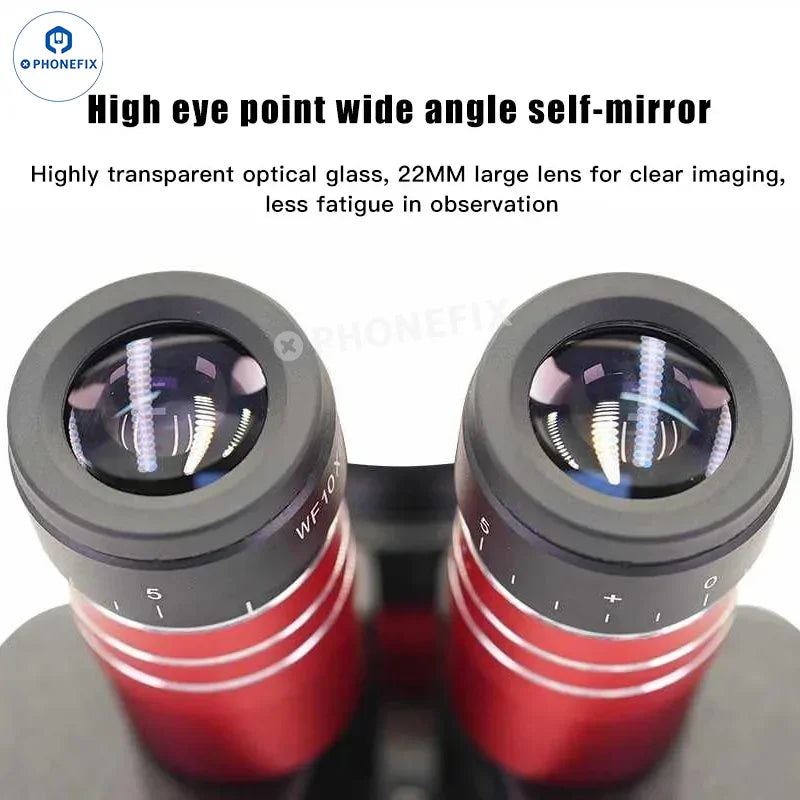 YCS 6558X 6.5X-58X trinocular zoom stereo microscope with electric illumination, used for detailed scientific observation.