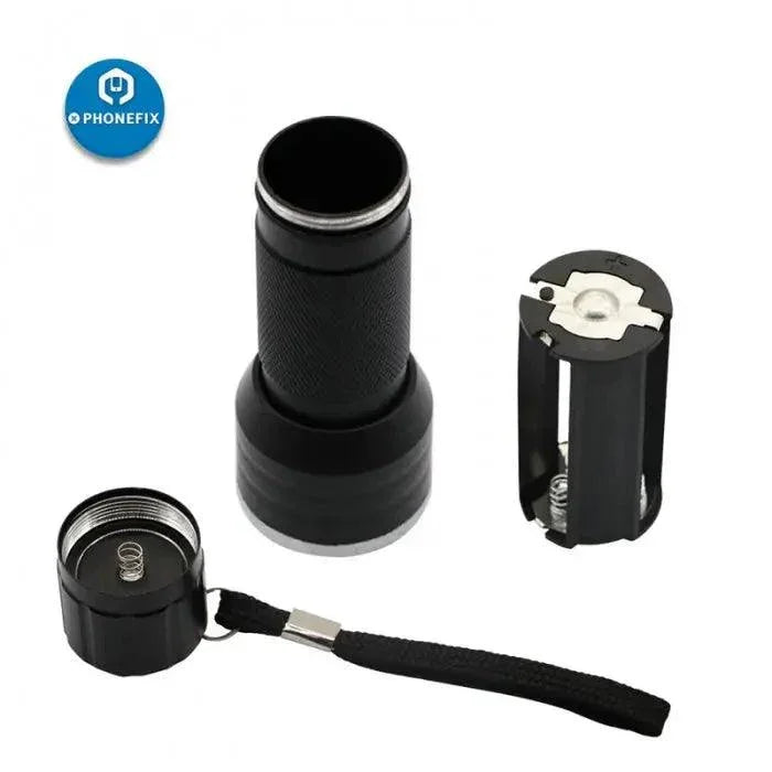 PHONEFIX Lampe torche ultraviolette de séchage de colle UV pour la réparation d'écrans de téléphone, outil électrique avec lumière LED pour un séchage précis.
