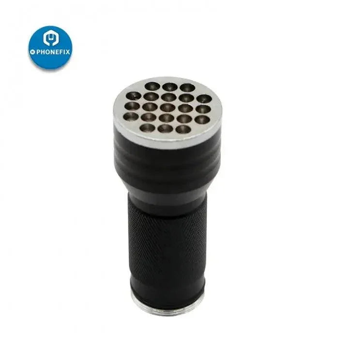 Lampe torche ultraviolette électrique PhoneFix pour la réparation d'écrans de téléphone, outil compact avec lumière LED pour une adhérence efficace.