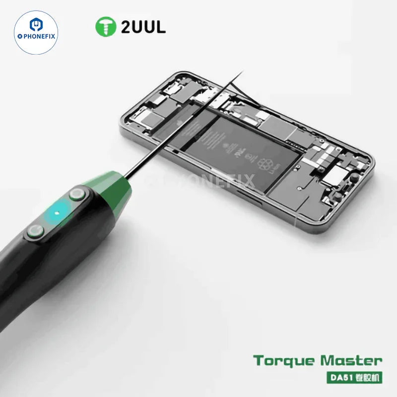 Electric power tool from PHONEFIX for removing OCA glue from DA51 Torque Master phone PCBs, shown in the image.