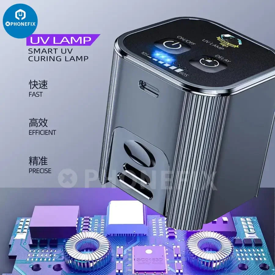 Aixun UV curing lamp with fan by PHONEFIX, green oil UV glue curing tool, electric power tool for quick, efficient UV curing.