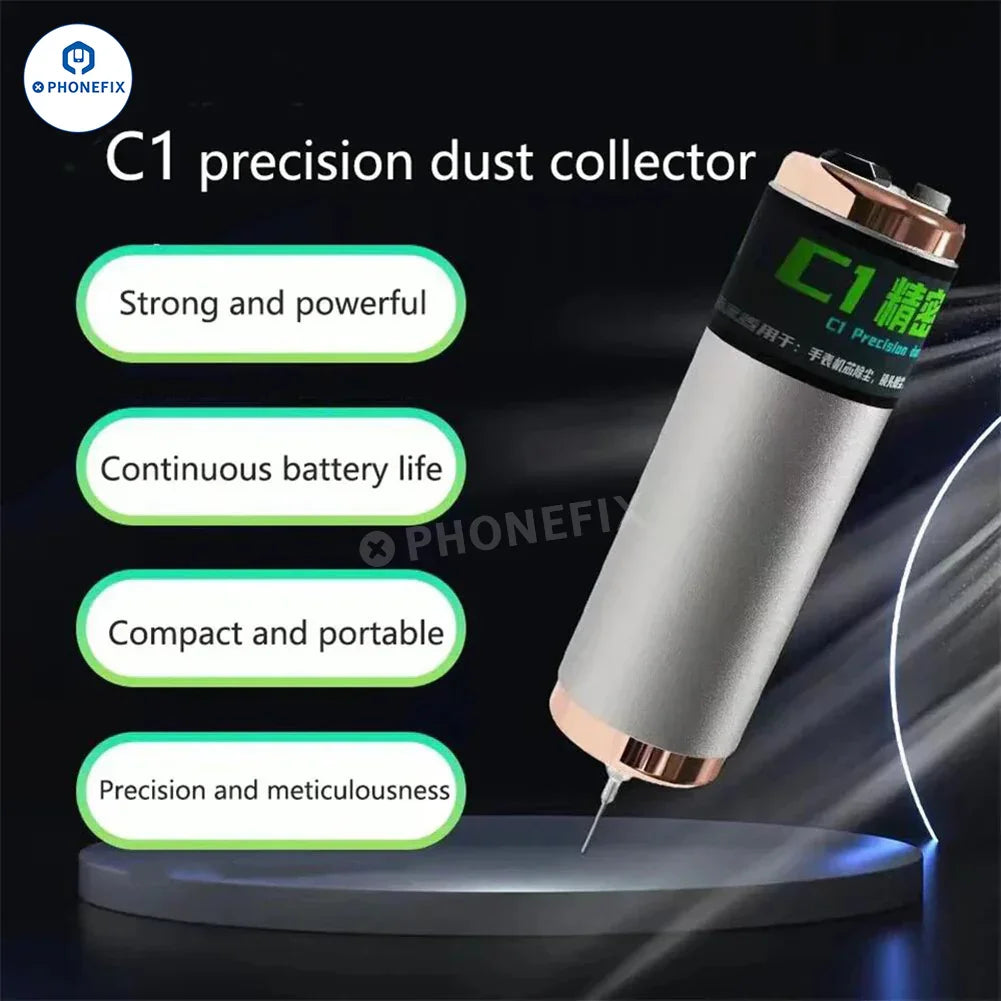 Electric power tool for phone PCB cleaning, featuring a dust collector for camera lens and charging port by PHONEFIX.