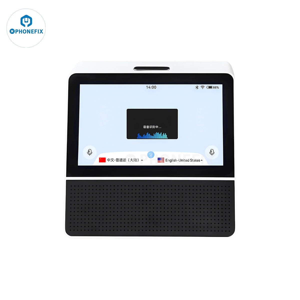 PHONEFIX RK-X7 multi-language translator with dual screens, compact electric power tool for business translation and communication.