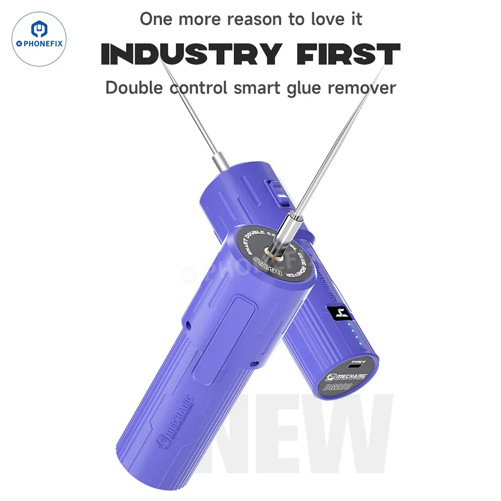 PhoneFix electric mechanic OCA glue remover with grinding and polishing tools, green lamp for precision work, electric power tool.