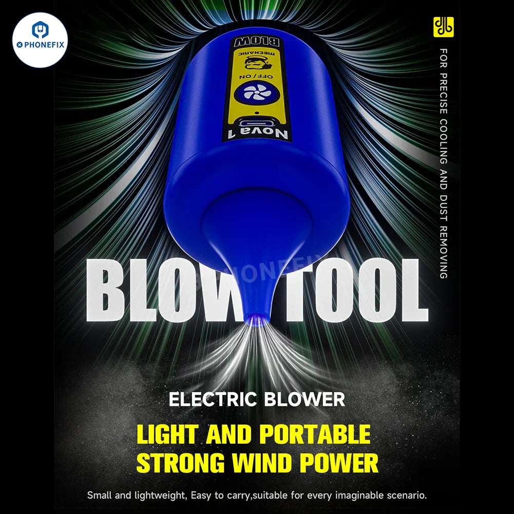 PHONEFIX MECHANIC Nova 1 electric dust removal cooling blower for power tools, showing metal nozzle and ergonomic design