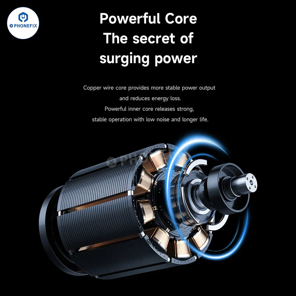 Phonefix MECHANIC Nova 1 electric dust removal and cooling blower, handheld power tool with adjustable air flow for cleaning.