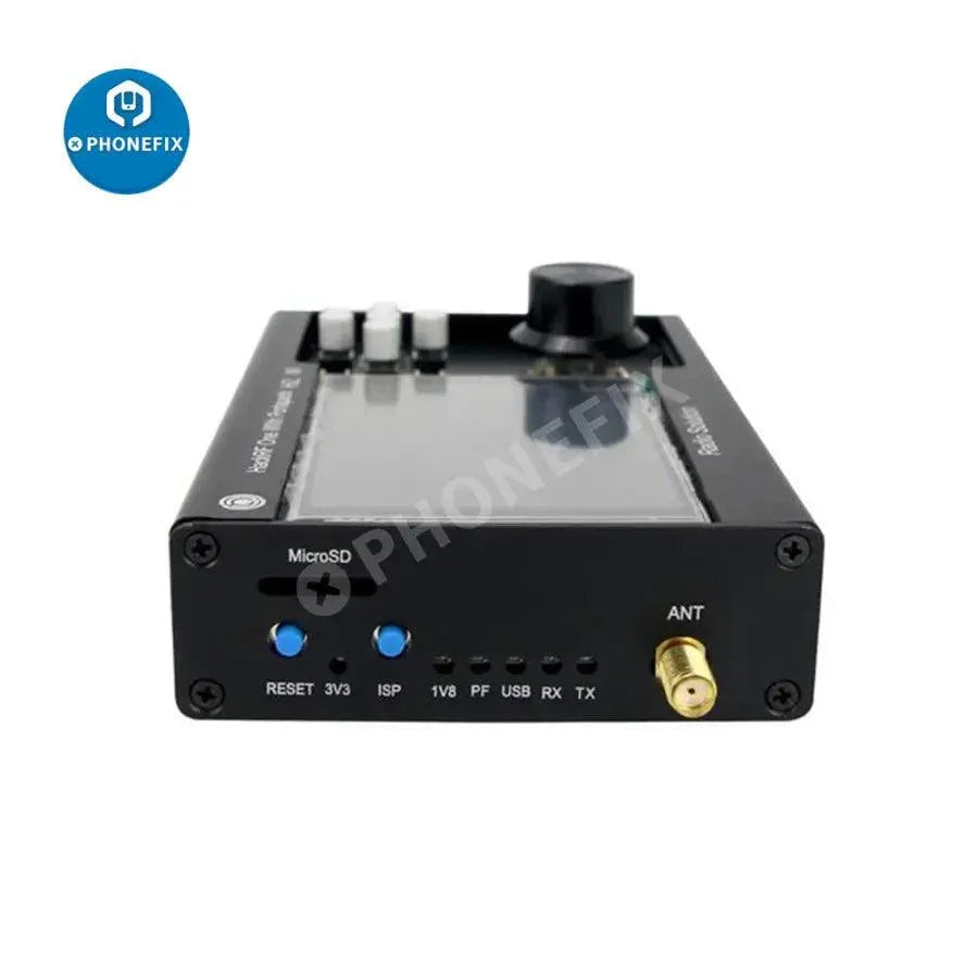 Phonefix PortaPack H2+ SDR radio kit with HackRF One, antenna, and case, covering 1MHz to 6GHz for versatile wireless testing.