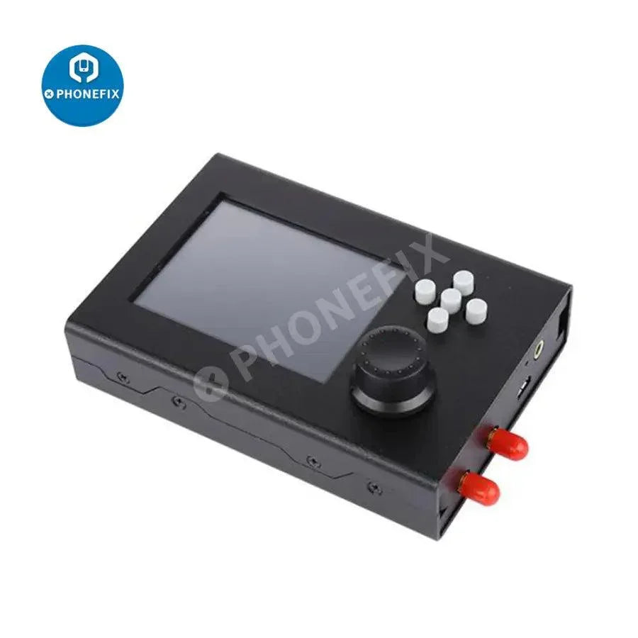 Portable PortaPack H2 kit for HackRF ONE SDR with 3.2" LCD, case, battery, and speaker for electronic projects.