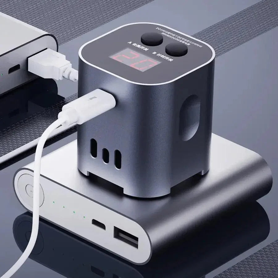Qianli iUV UV curing lamp with green oil, LED purple light, used as an electric power tool for phone repair by PHONEFIX.