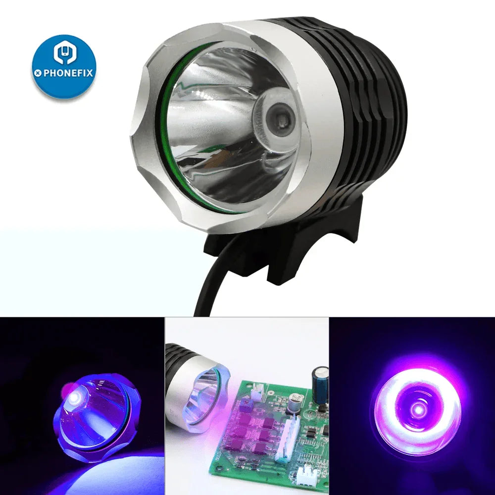 Green UV LED curing lamp by PHONEFIX, 5V USB shadowless UV light for curing glue with electric power tools.