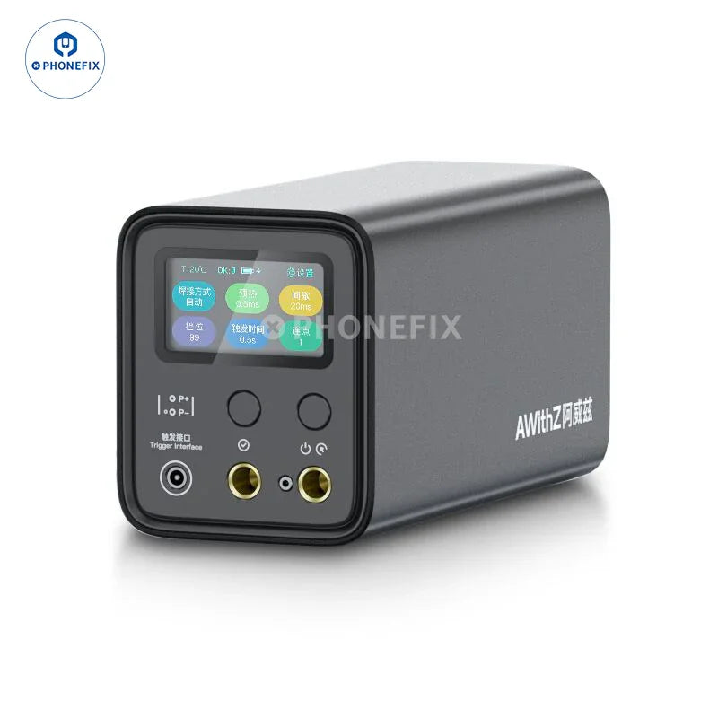 AWithZ UF20B Super Farah Capacitor Spot Welding Machine for electric welding tools, with control panel and welding arm.