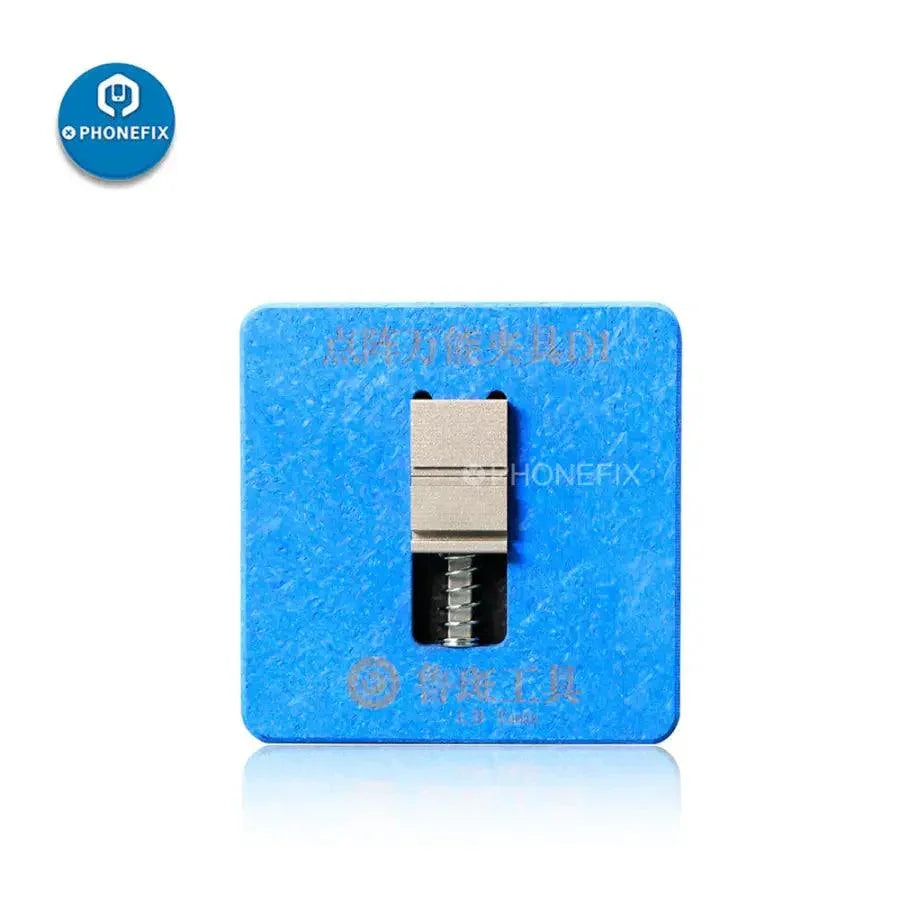 PhoneFix Luban D1 Face ID repair holder for projector alignment and testing, featuring lattice dot design for precise fixture positioning.