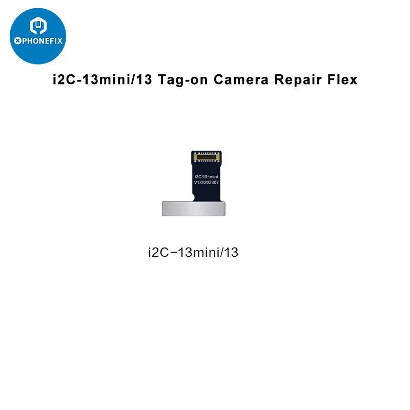 iPhone 11-15 Pro Max rear camera tag-on repair flex cable by PHONEFIX, used for Face ID repair on iPhone models.