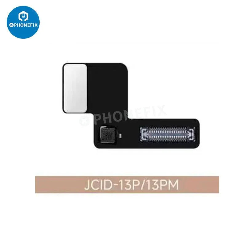JCID wide angle camera tag-on repair FPC for iPhone 12-17 Pro Max, face ID repair tool by PHONEFIX, shown on white background.