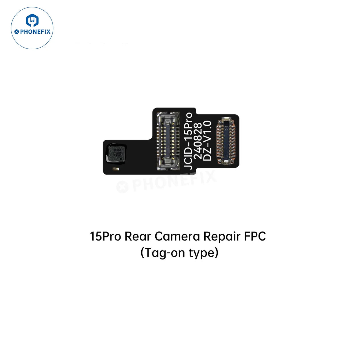 PHONEFIX JCID wide angle camera tag-on repair FPC for iPhone 12-17 Pro Max Face ID repair tool, showing the small circuit connector.