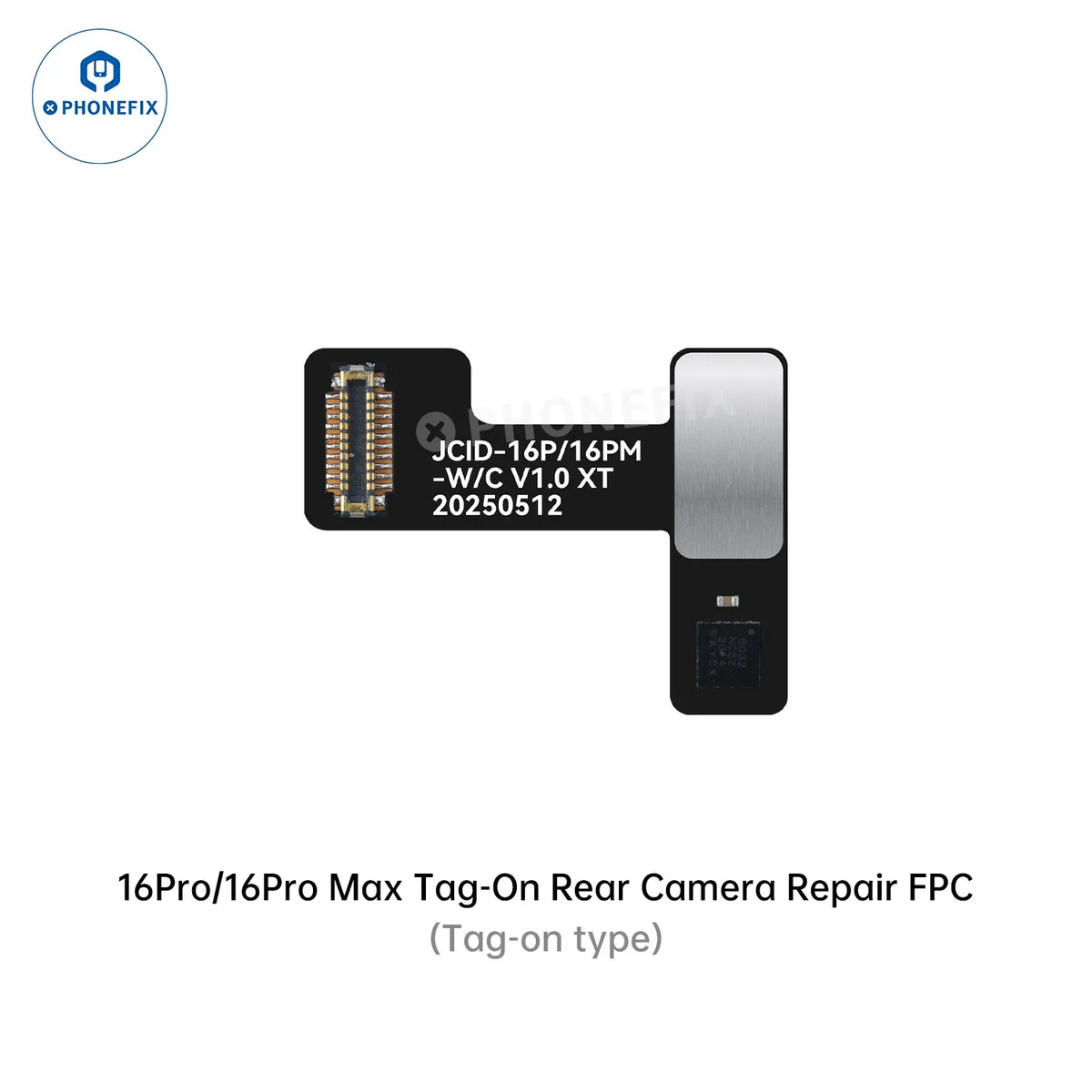 PHONEFIX Wide Angle Camera Tag-On Repair FPC for iPhone 12-17 Pro Max Face ID repair tool, shown with camera components.