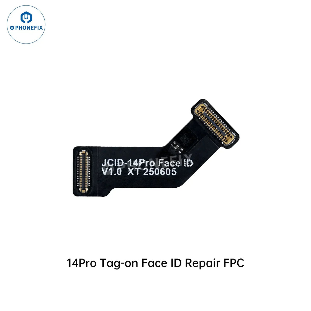 PHONEFIX JCID iPhone 13-16 Face ID repair tool with tag-on FPC and activation board for iPhone 14 Pro model.