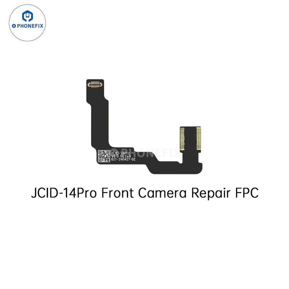 PHONEFIX iPhone 14-17 Pro Max front camera repair FPC cable for Face ID repair, showing the flexible connector and cable assembly.