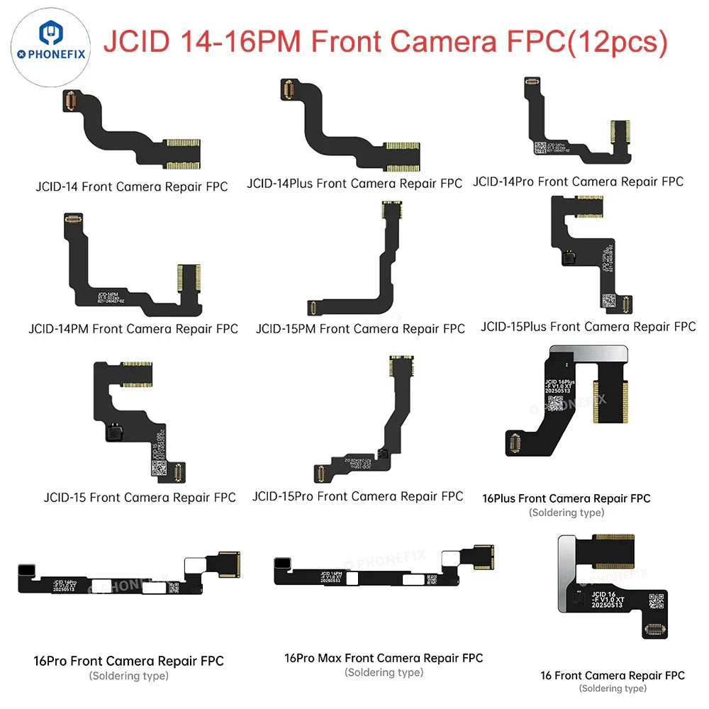 PHONEFIX iPhone 14-17 Pro Max Face ID repair tool with front camera FPC cable for front camera replacement and repair.